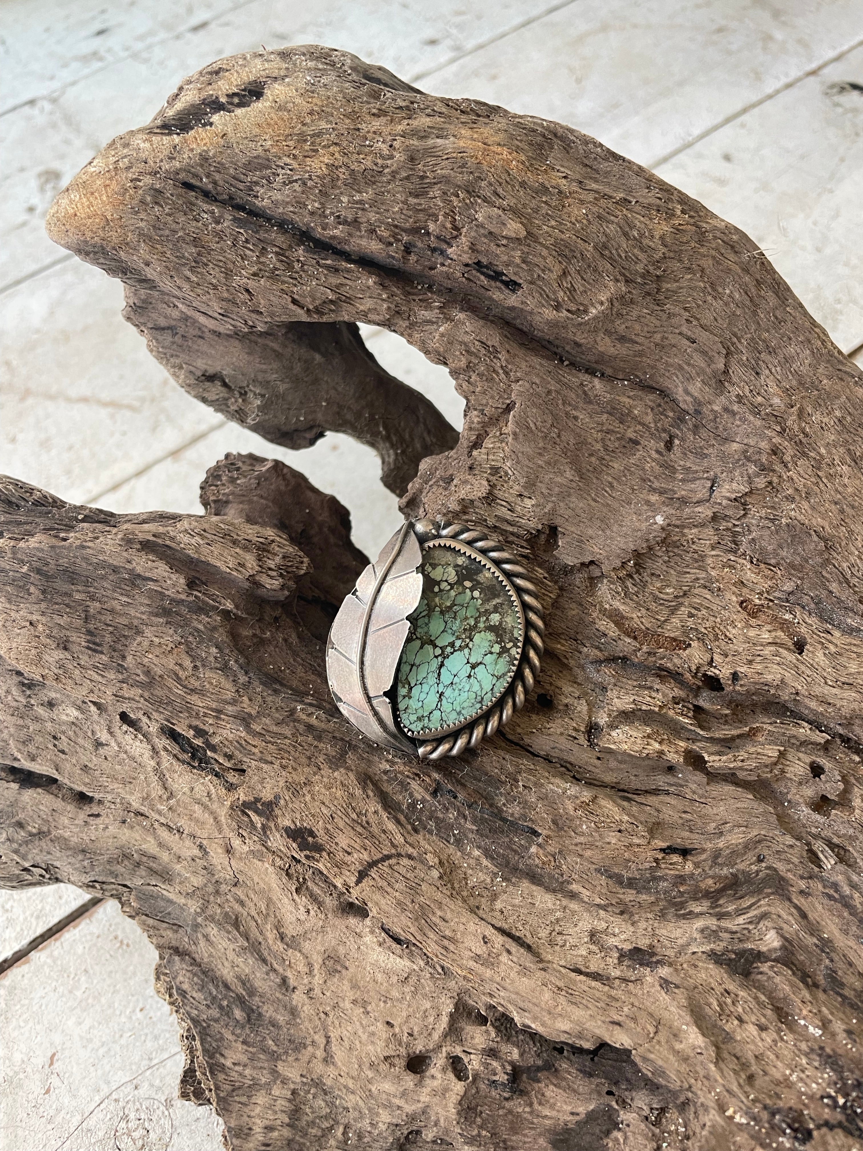 Lake Mac Pixie - Leaf and Hubei Turquoise Ring