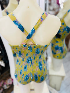 Vintage Cotton Print Swimsuit