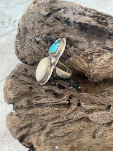 Lake Mac Pixie - Mammoth Ivory and Hubei Turquoise Ring