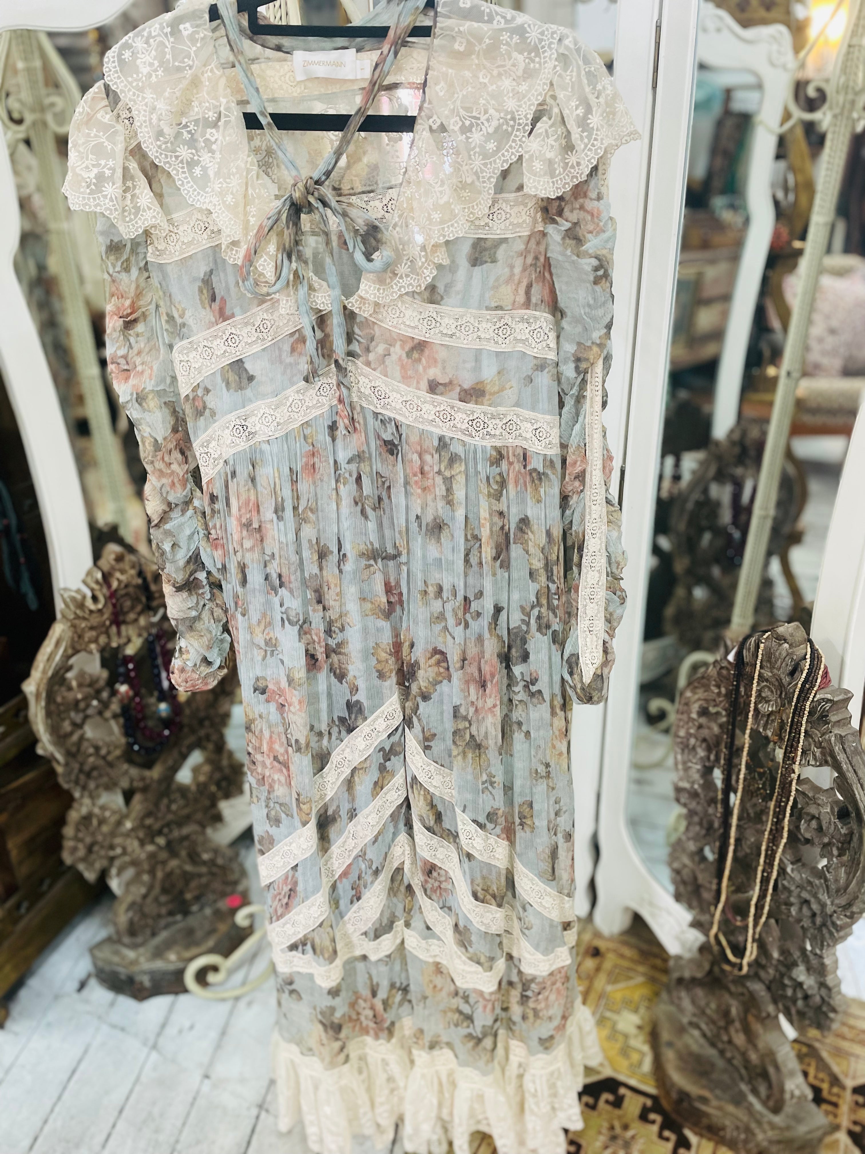 Zimmerman Silk Floral Lace Maxi Dress
