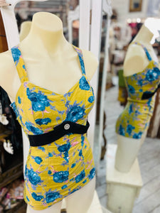 Vintage Cotton Print Swimsuit