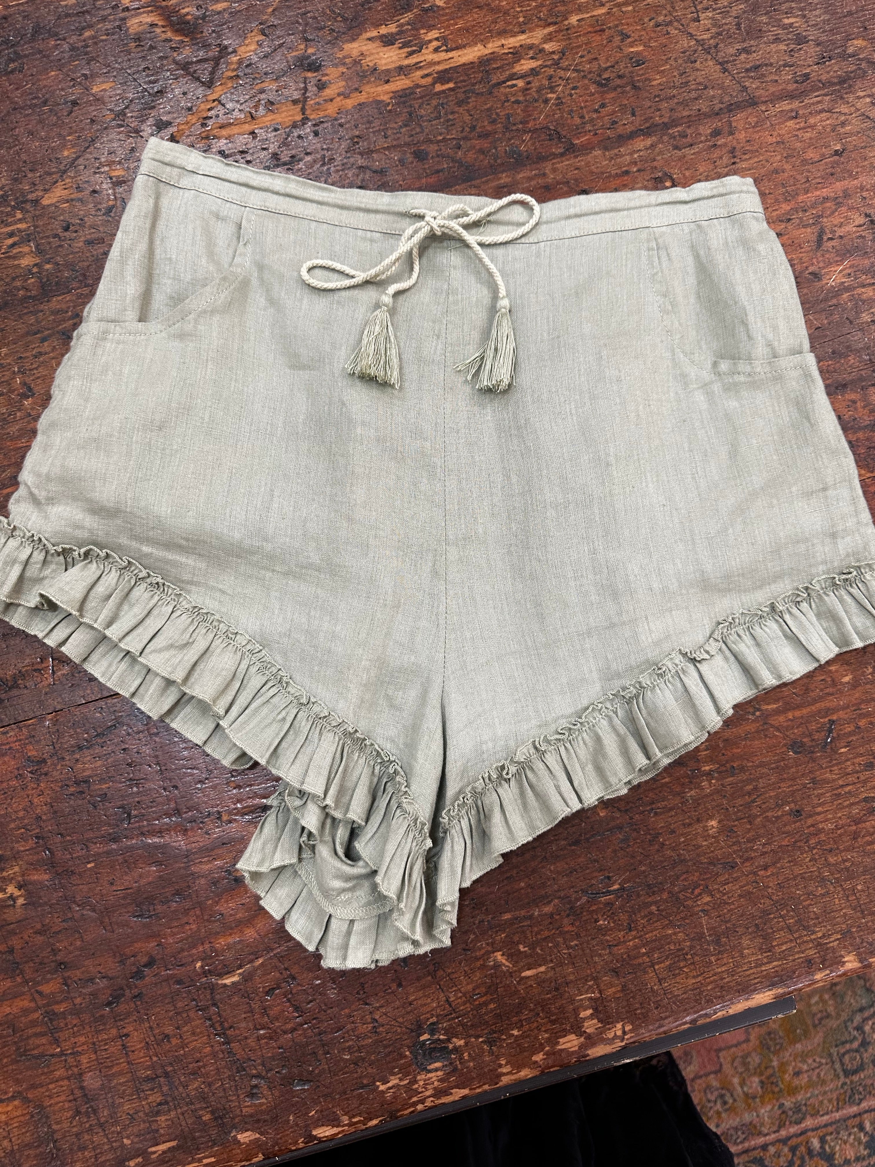 Spell & The Gypsy Khaki Linen Shorts