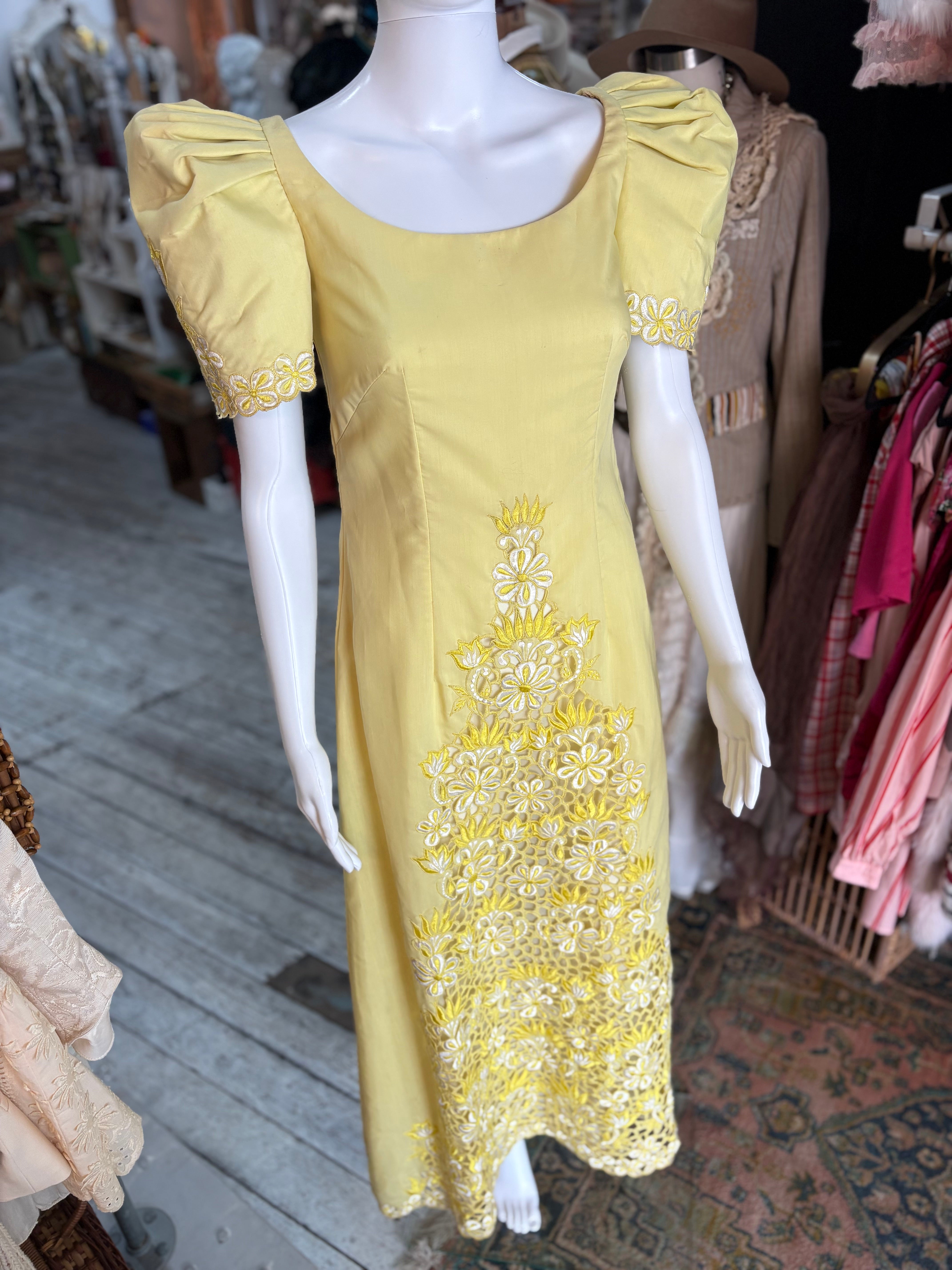Vintage Cutwork Maxi Dress