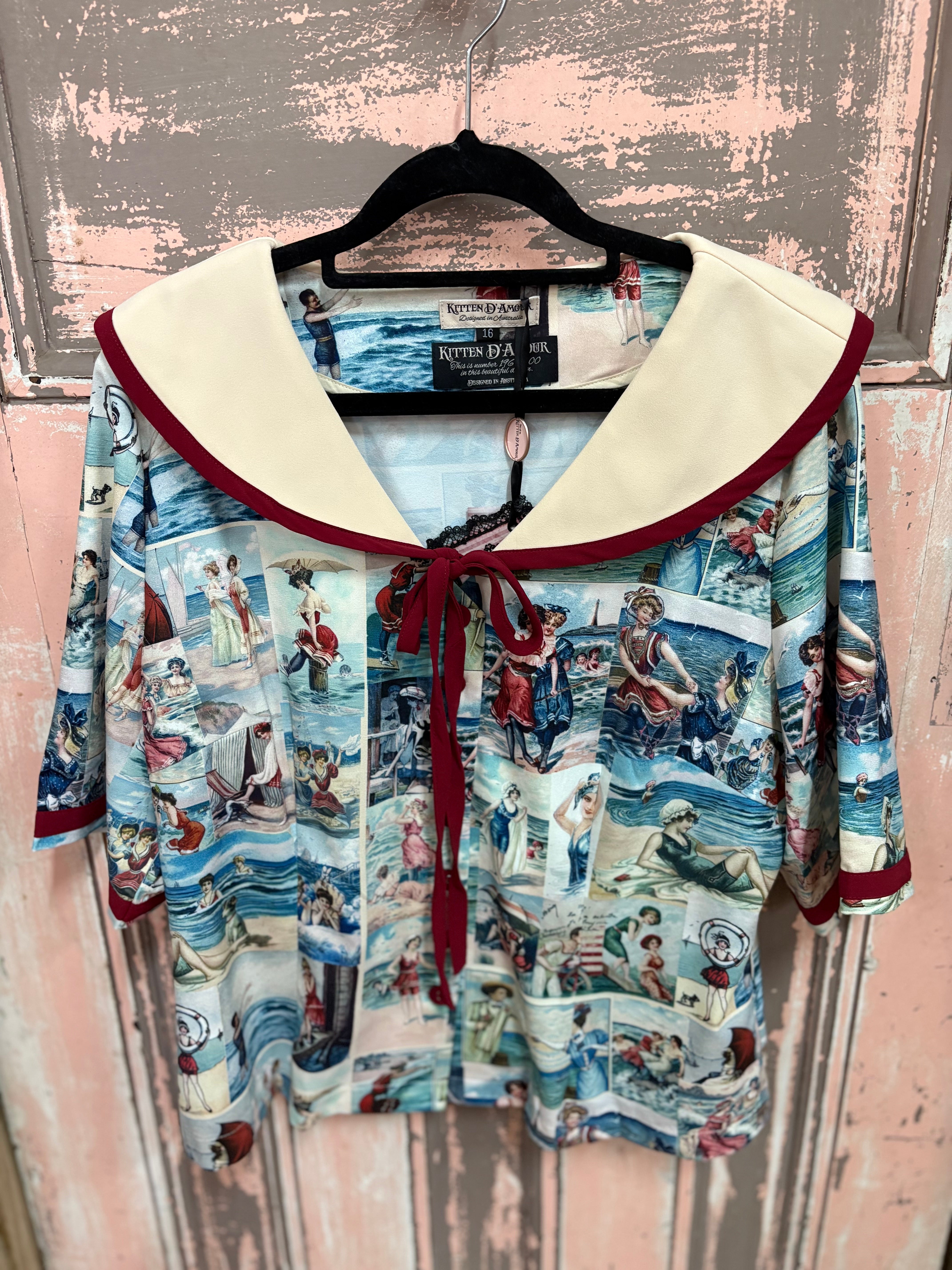 Kitten D'Amour 'By The Seaside' Button Front Blouse