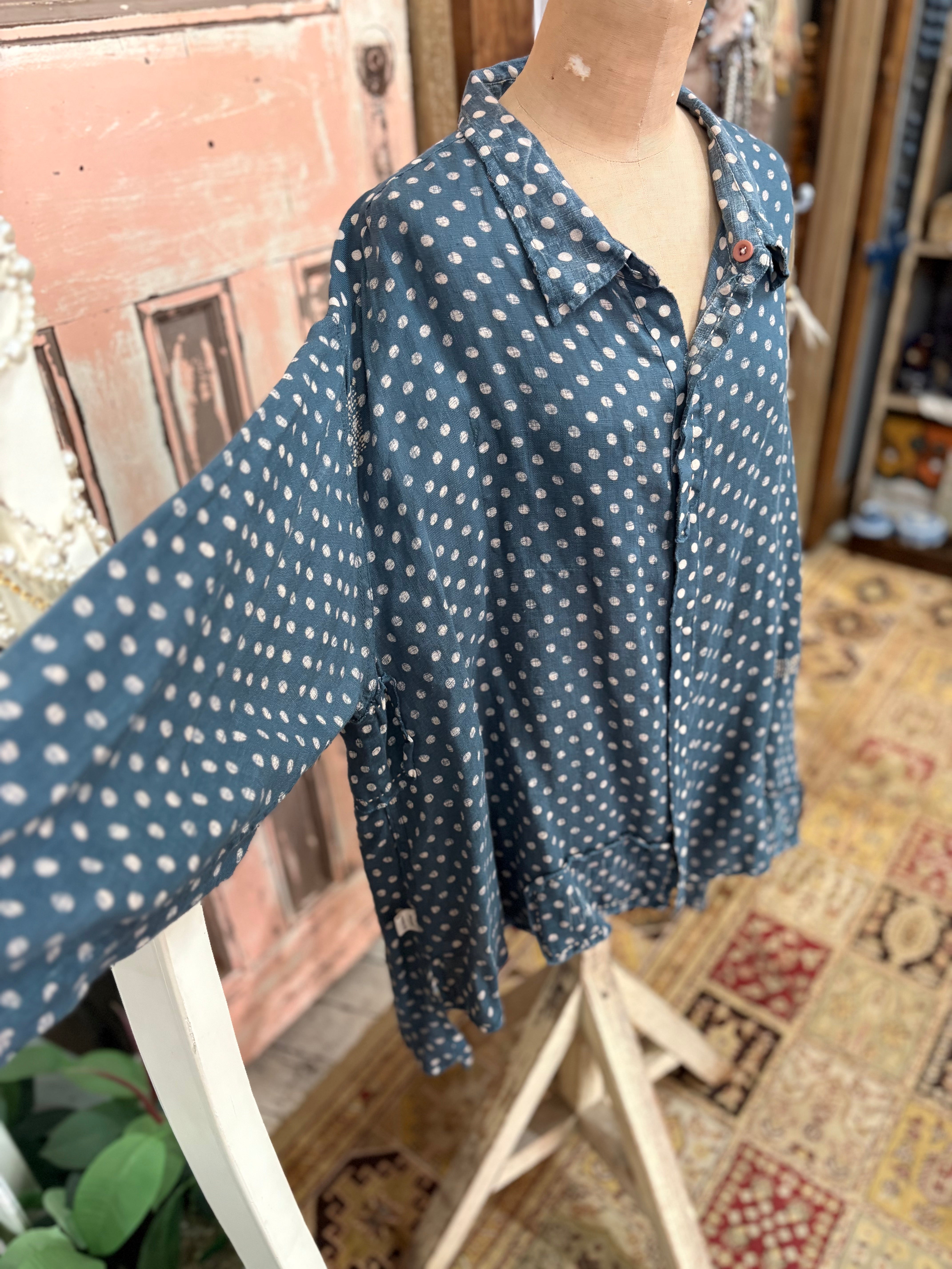Magnolia Pearl European Linen Printed 'Adson' Workshirt