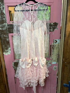 1980's Vintage Lace "Pretty In Pink" Dress