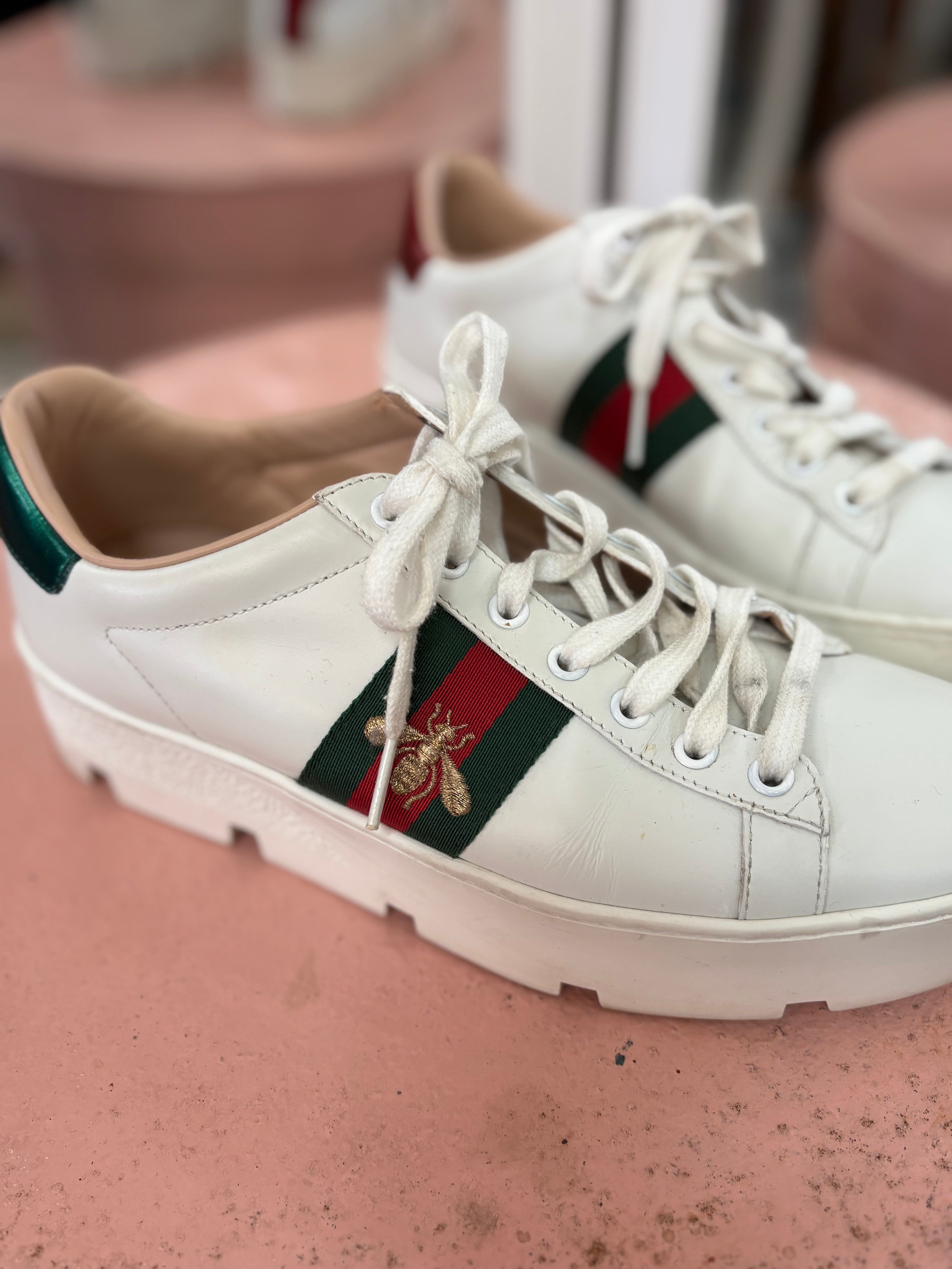 Gucci Ace Embroidered Platform Sneaker