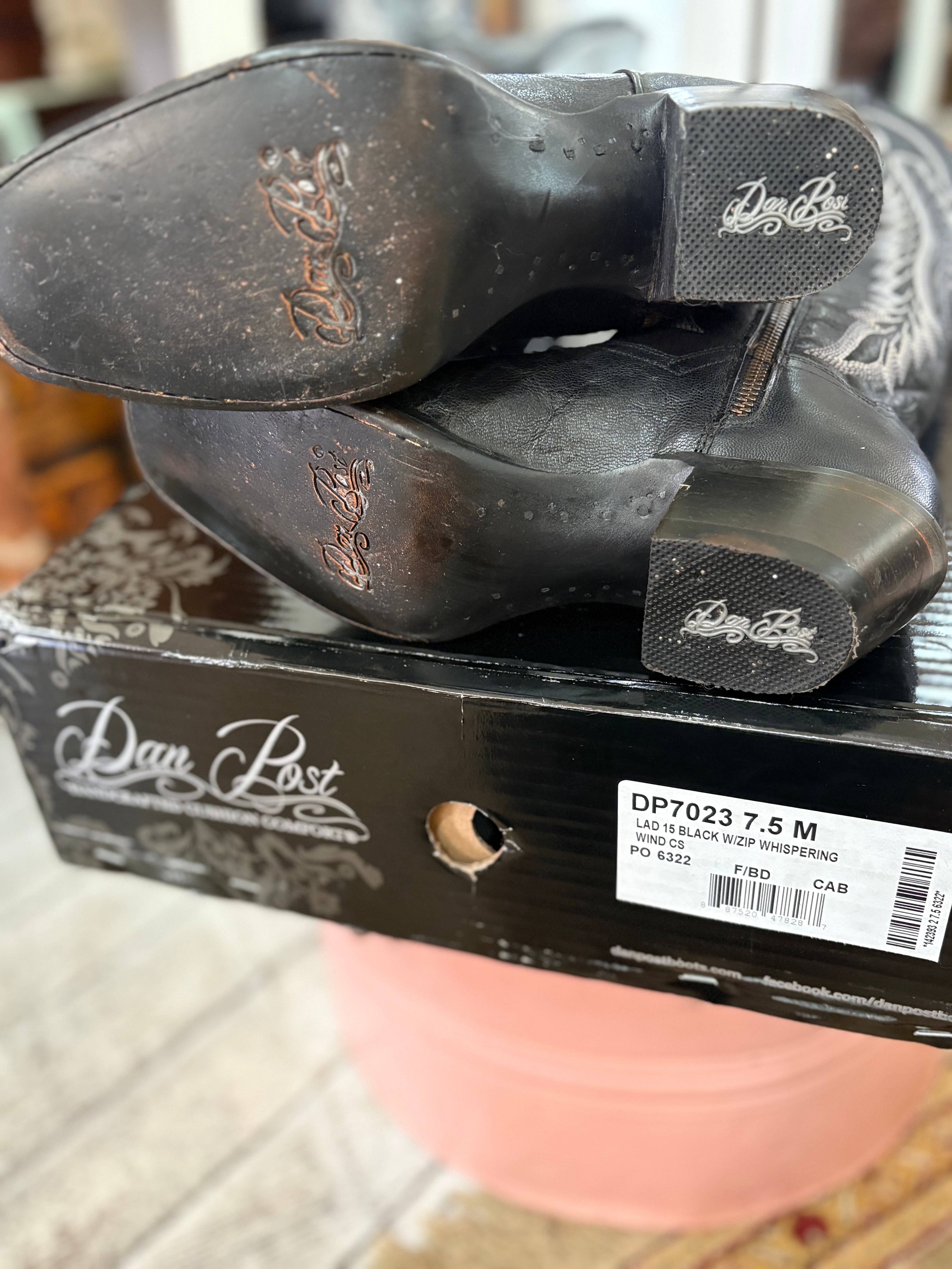 Dan Post Whispering Wind Cowboy Boots - Black