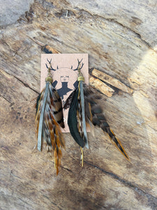 Wyldling Feather and Leather 'Medea Warrior' Earrings - Style D