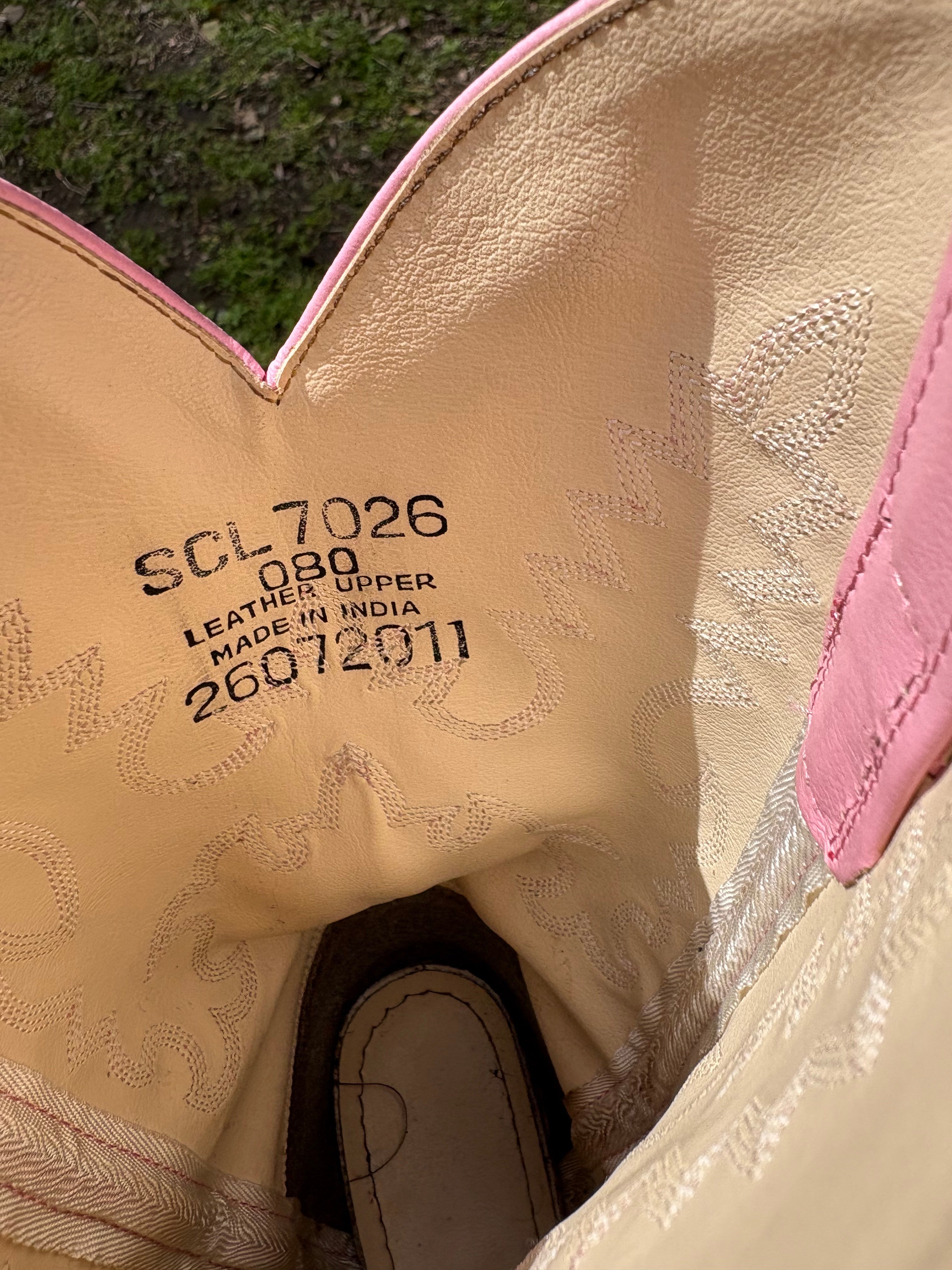 Pink Leather Cowboy Boots
