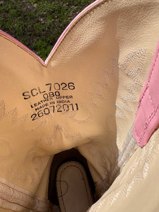 Pink Leather Cowboy Boots