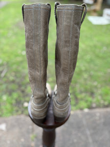 Frye Mexican Knee High Leather Boots with Buckled Concho