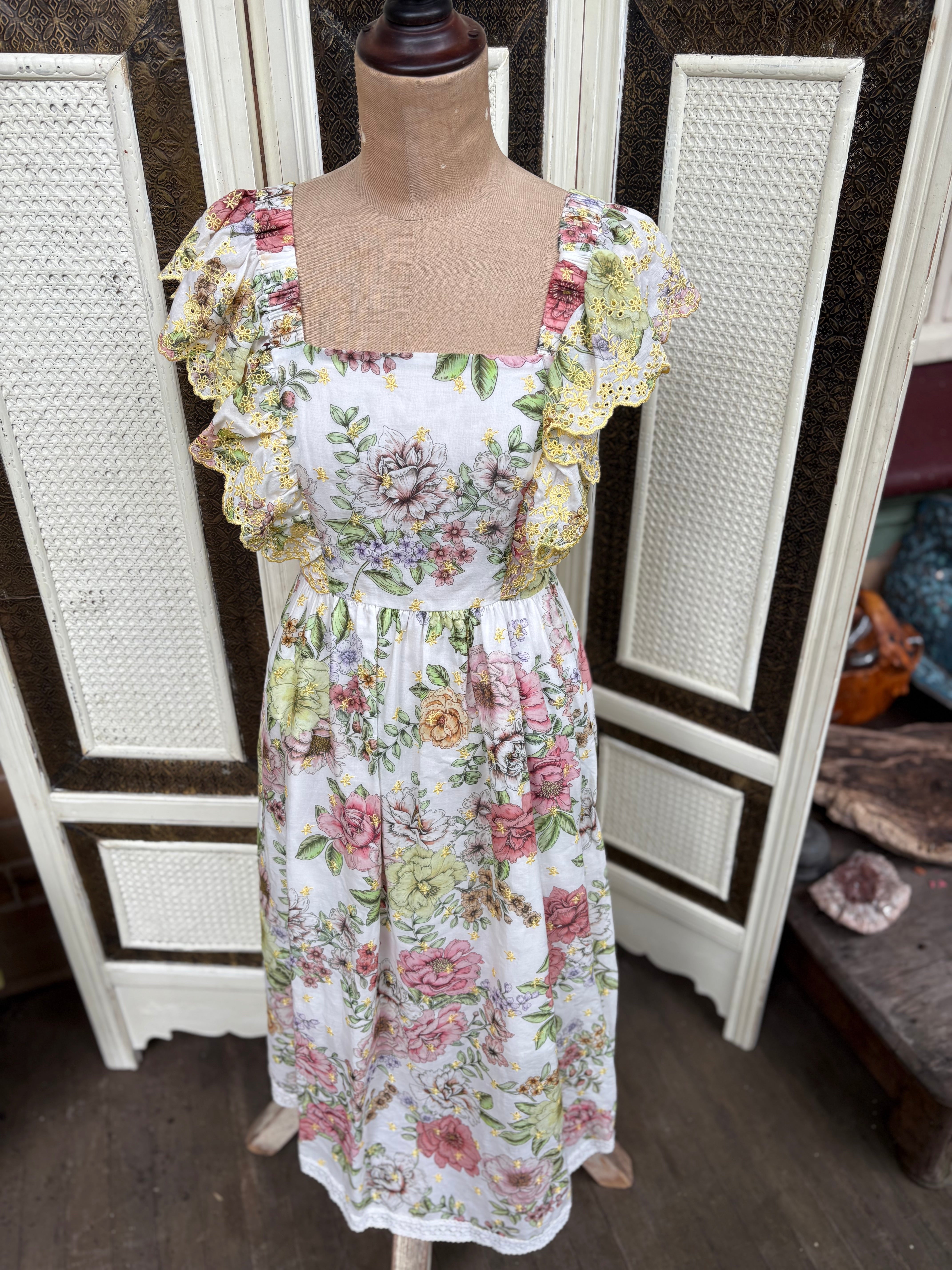 Hale Bob Los Angeles Cotton Englaise Floral Dress
