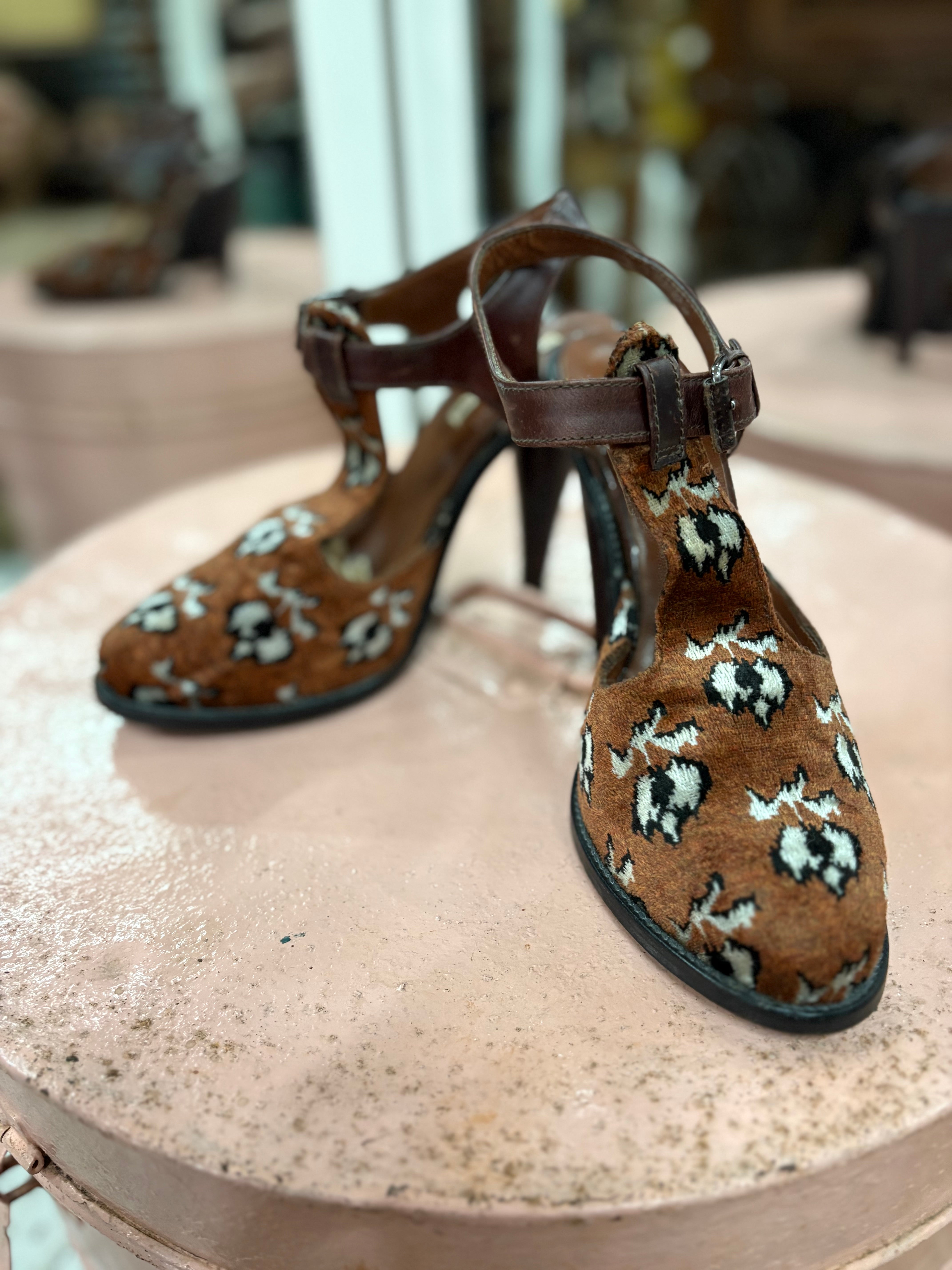 Opening Ceremony Velvet T-Bar Pumps