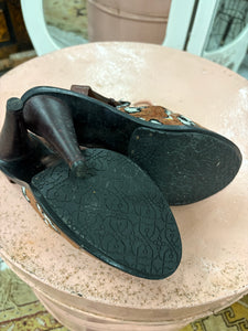 Opening Ceremony Velvet T-Bar Pumps