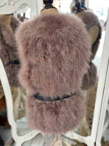 'Birds Of A Feather Couture' Ostrich and Leather Vest