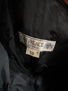 Vintage 90's 'Cash Palace' Velvet Mini Dress With Feather Trim