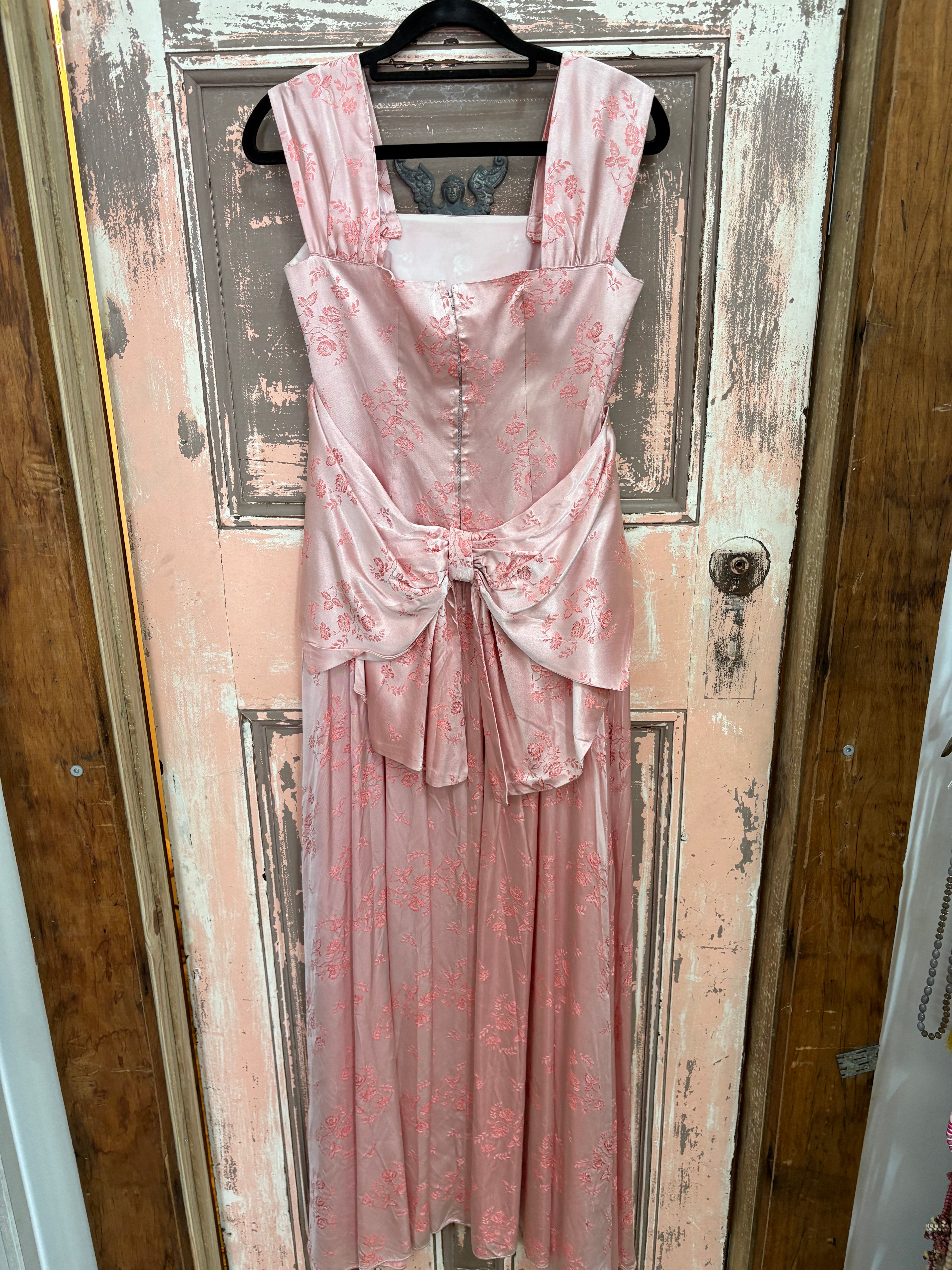 Amazing Vintage Pink Brocade Gown