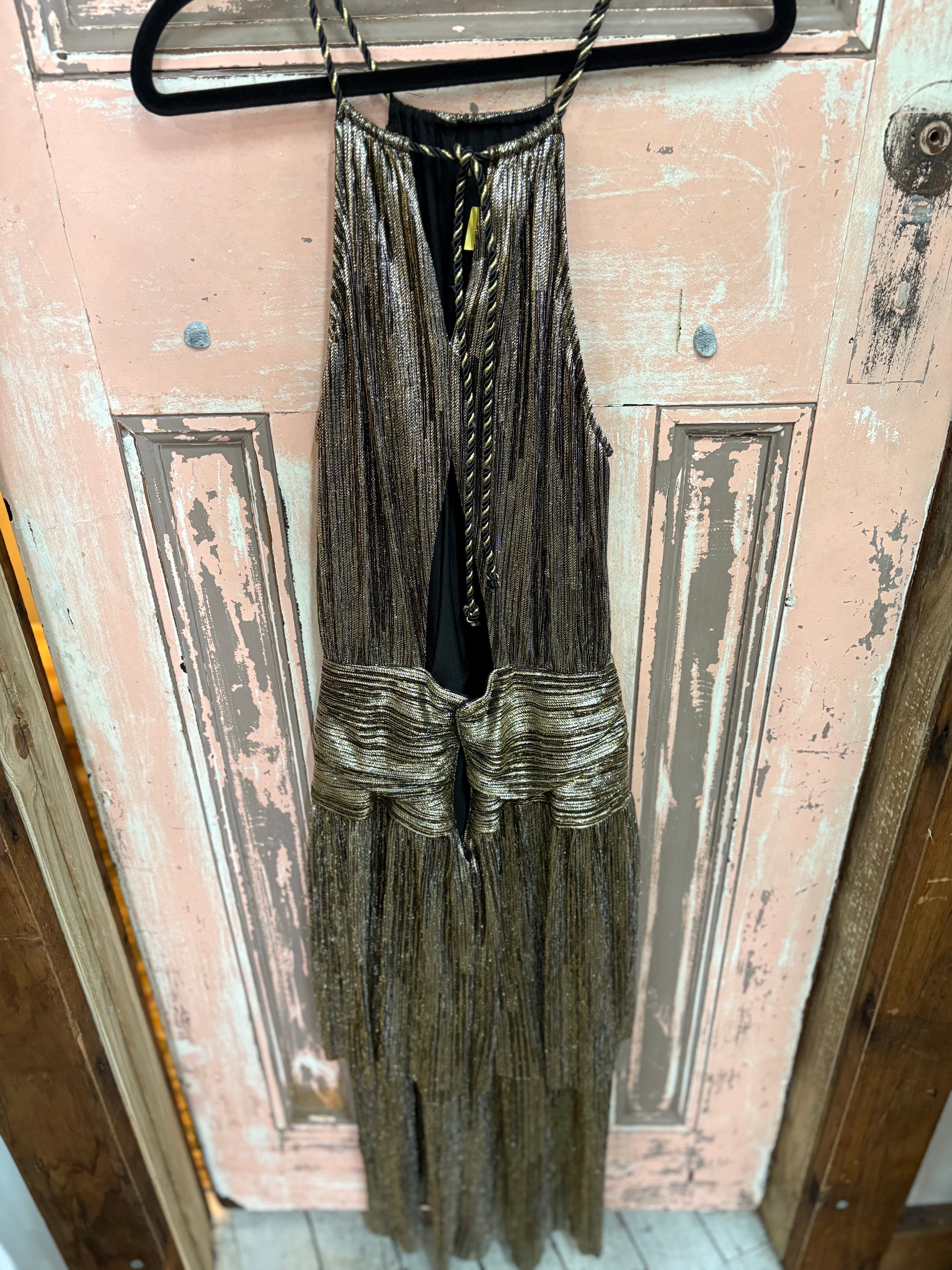 Sass & Bide Gold & Black Cocktail Dress