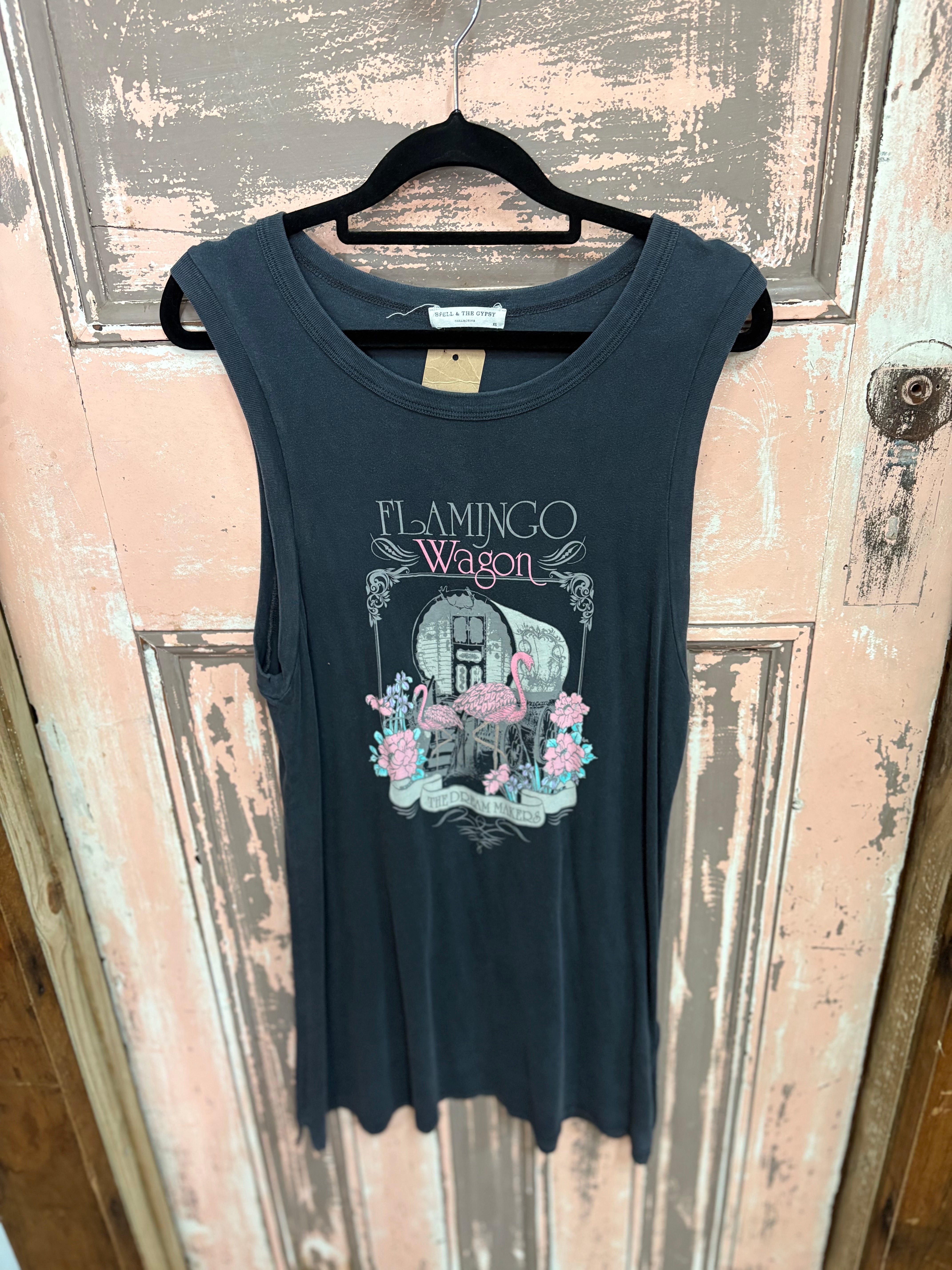 Spell 'Flamingo Wagon' Jersey Tank Dress