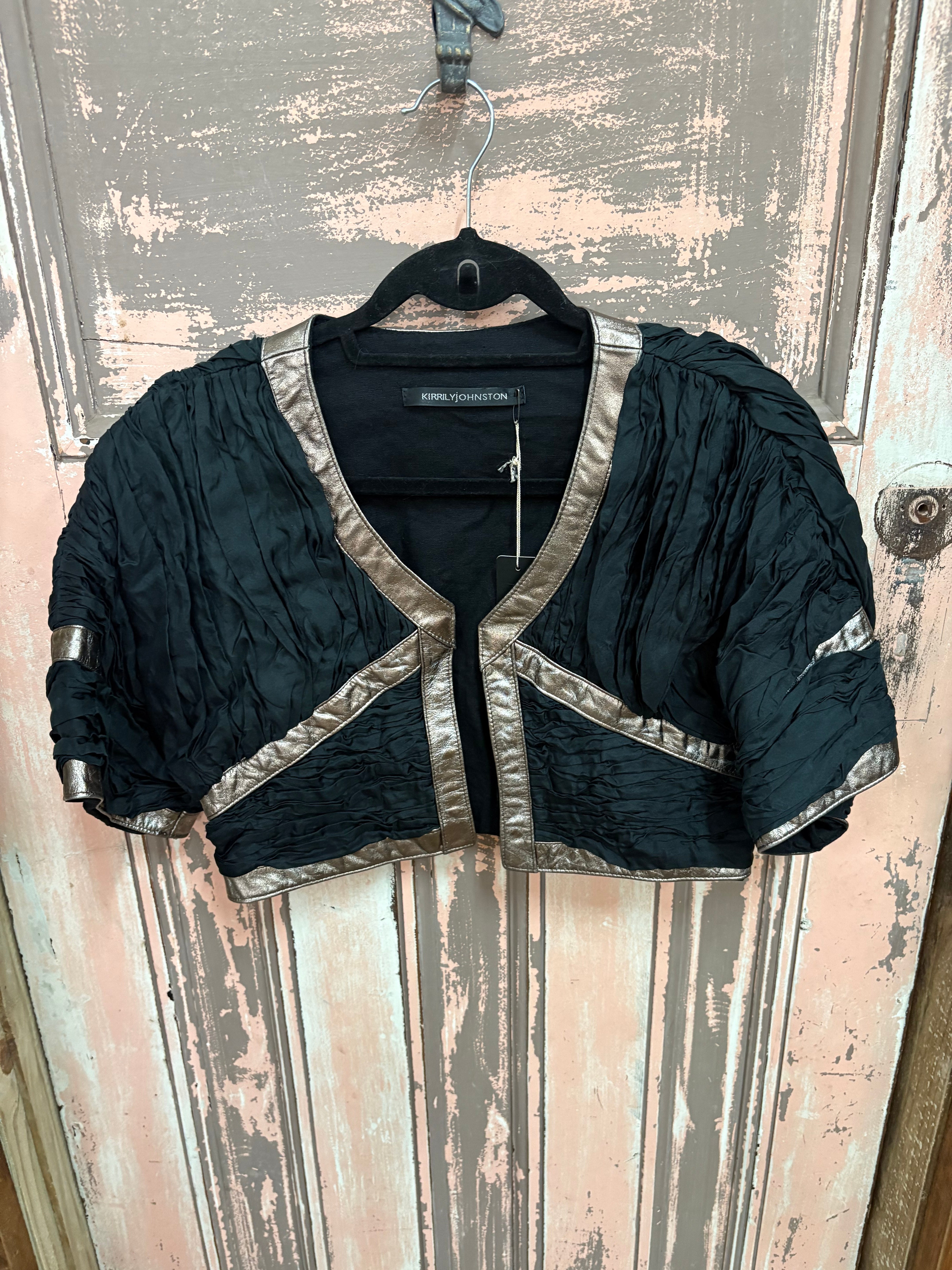 Kirrilly Johnston Gold & Black NWT 'All Sorts' Cropped Jacket
