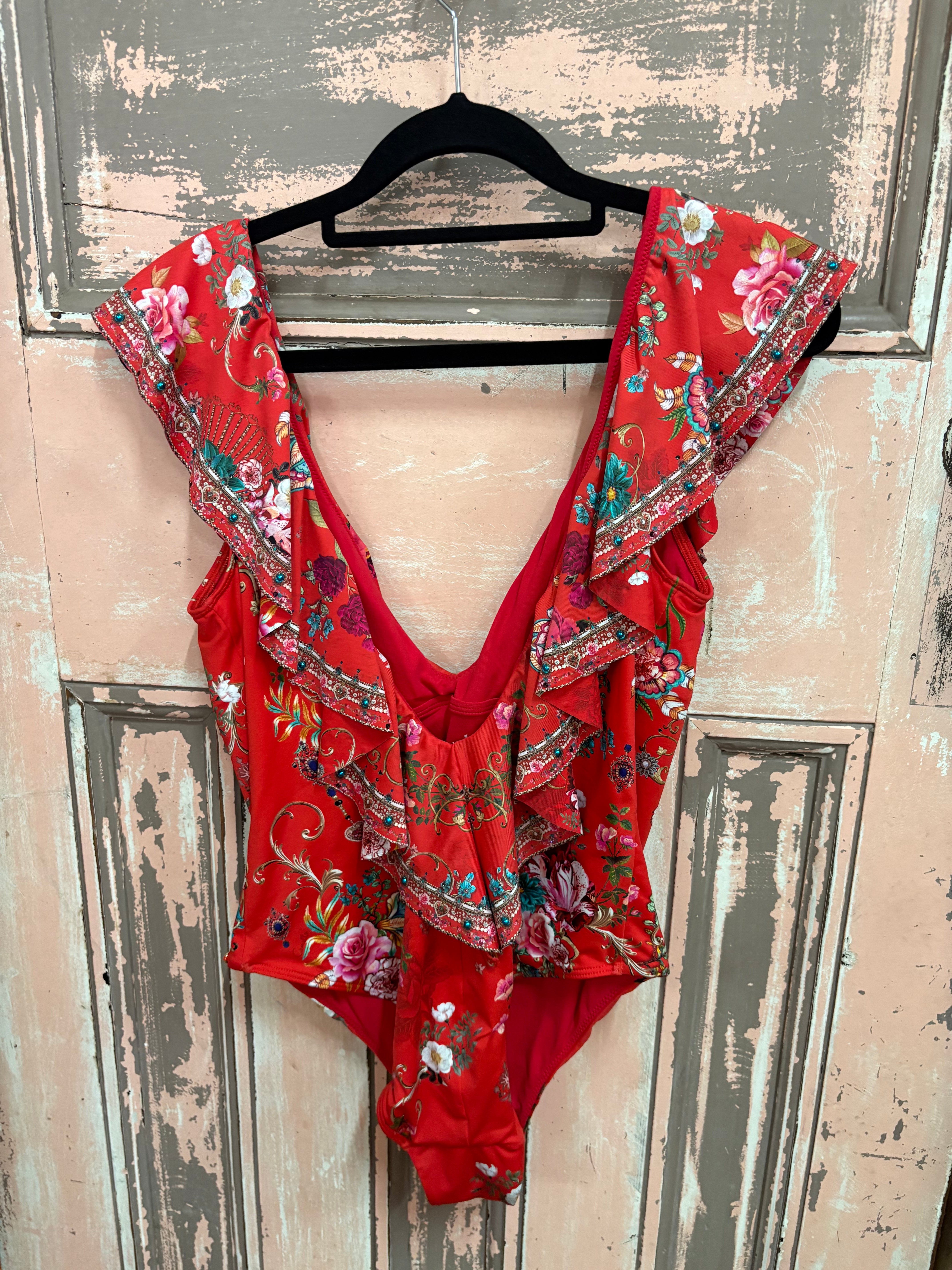 Camilla Deep V Frill One Piece Cameos Can Can Swimwear