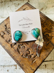 Lake Mac Pixie - Hubei Turquoise Silver Mismatch Earrings Large