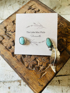 Lake Mac Pixie - Hubei Turquoise Silver Mismatch Earrings Small
