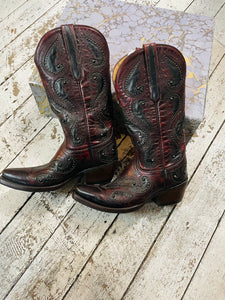 Lucchese Cowboy Boots - Burgundy