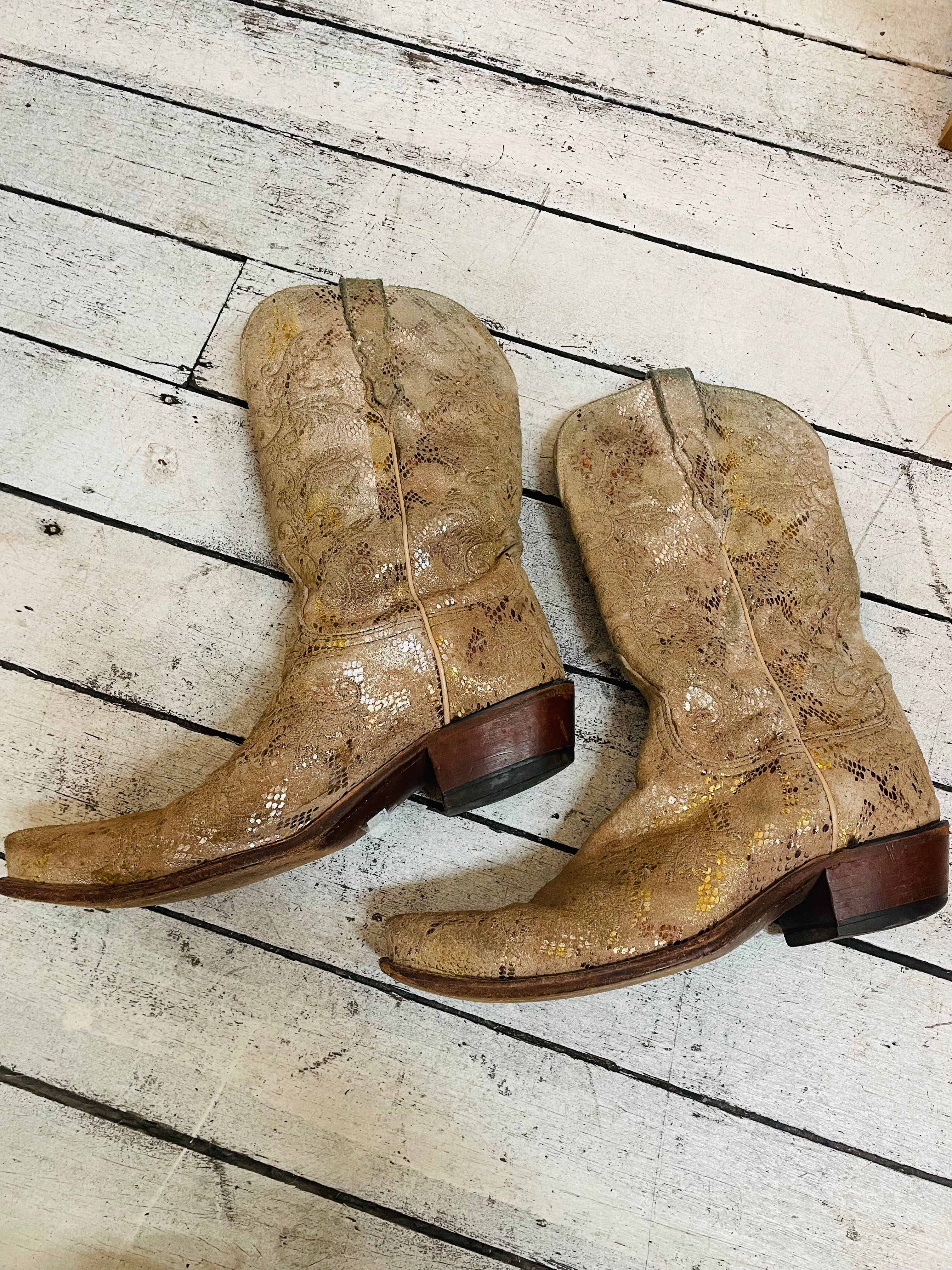 Lucchese Cowboy Boots - Cream