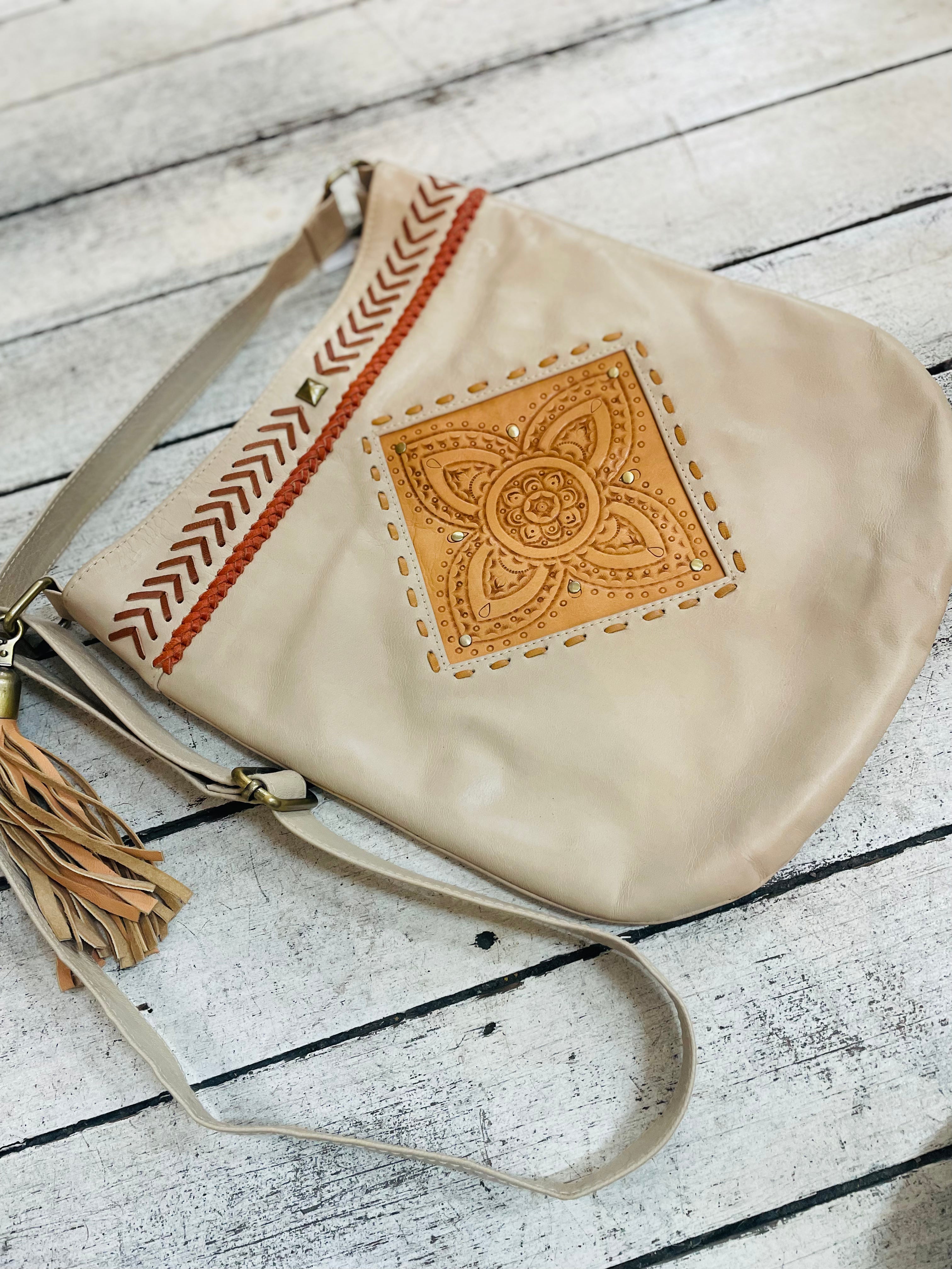 Mahiya Cream Mandala Handbag