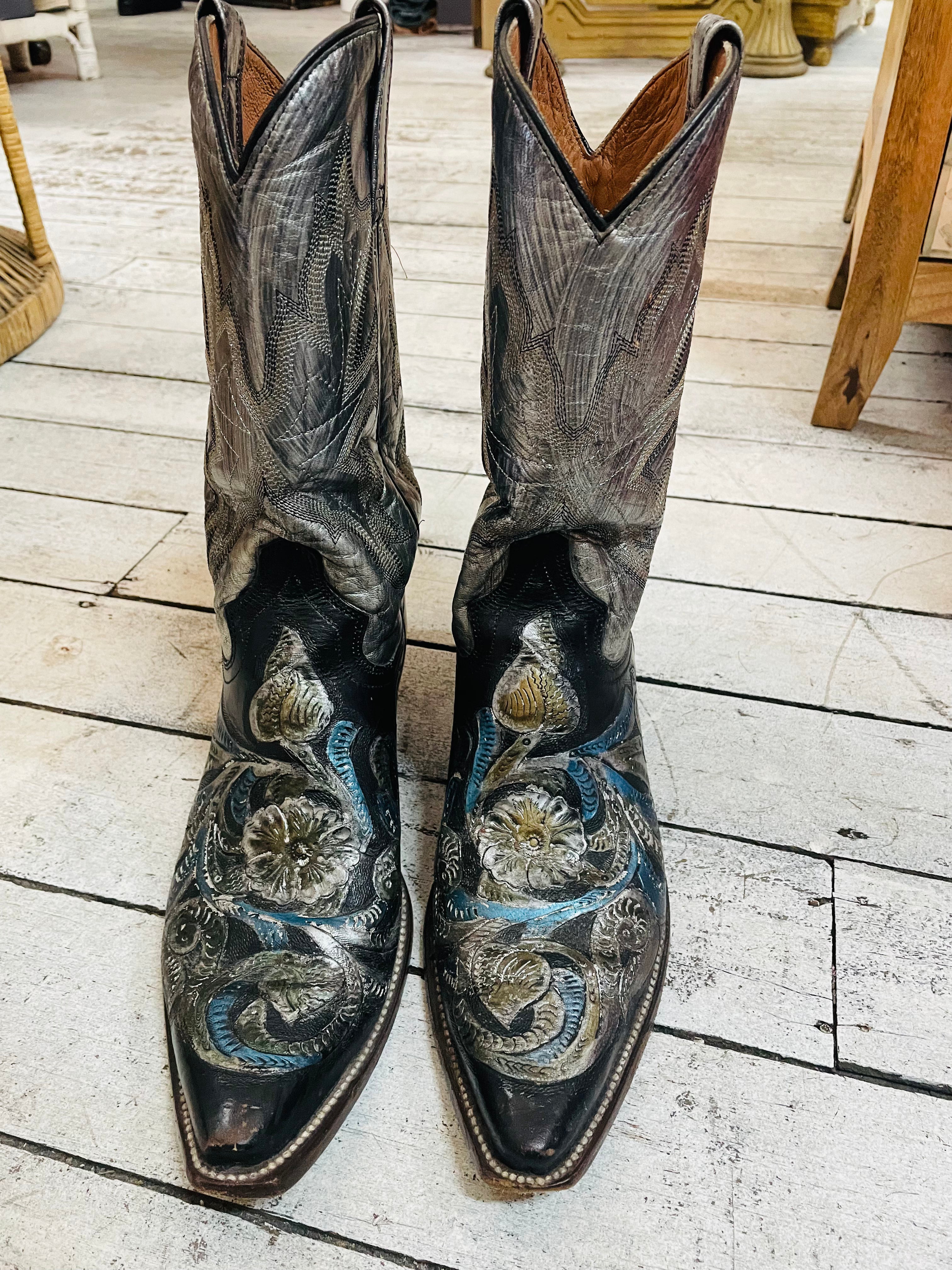 Stetsons Cowboy Boots - Black