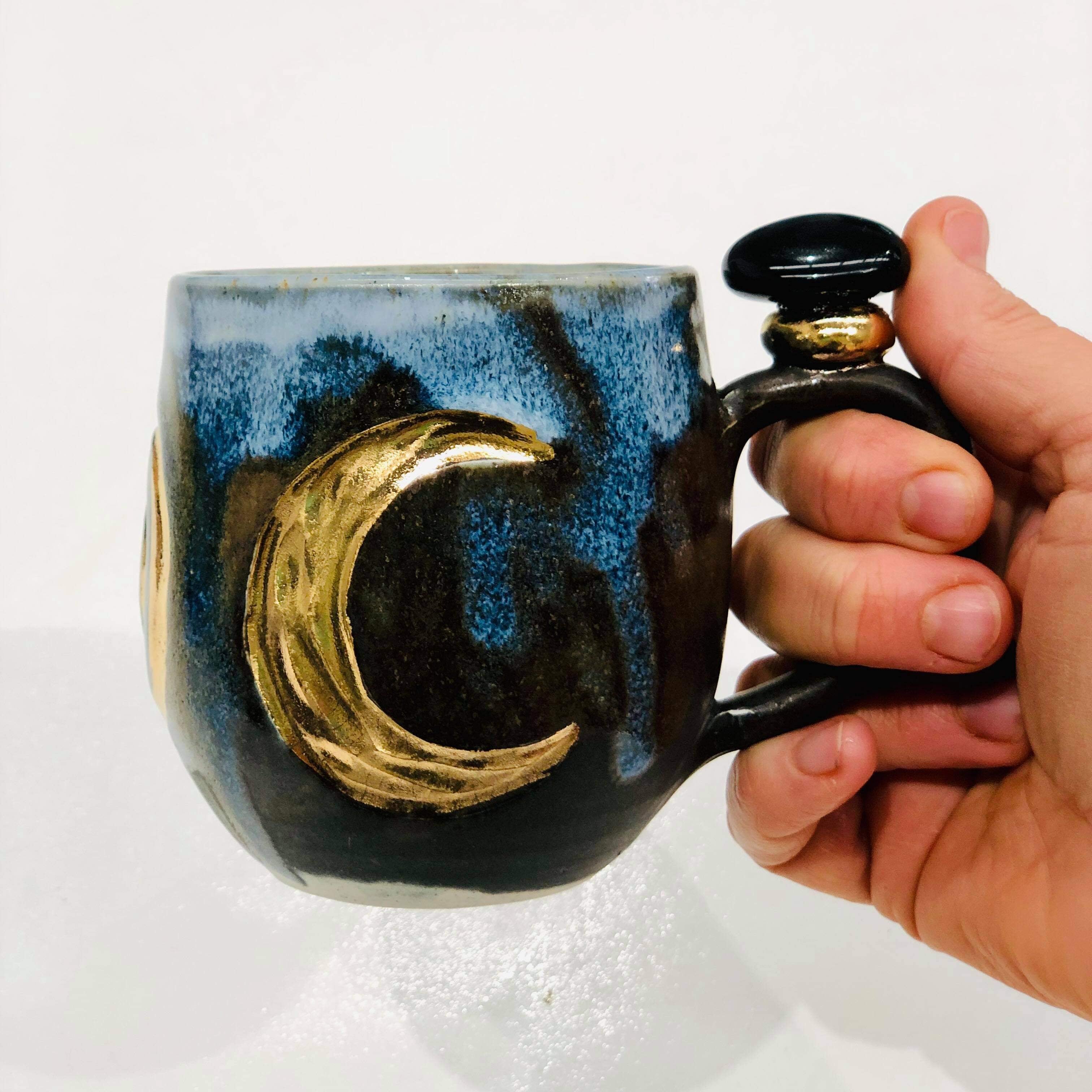 Obsidian Crystal Mug Handcrafted by Carys Martin Ceramics