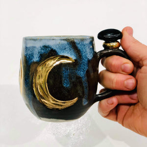 Obsidian Crystal Mug Handcrafted by Carys Martin Ceramics