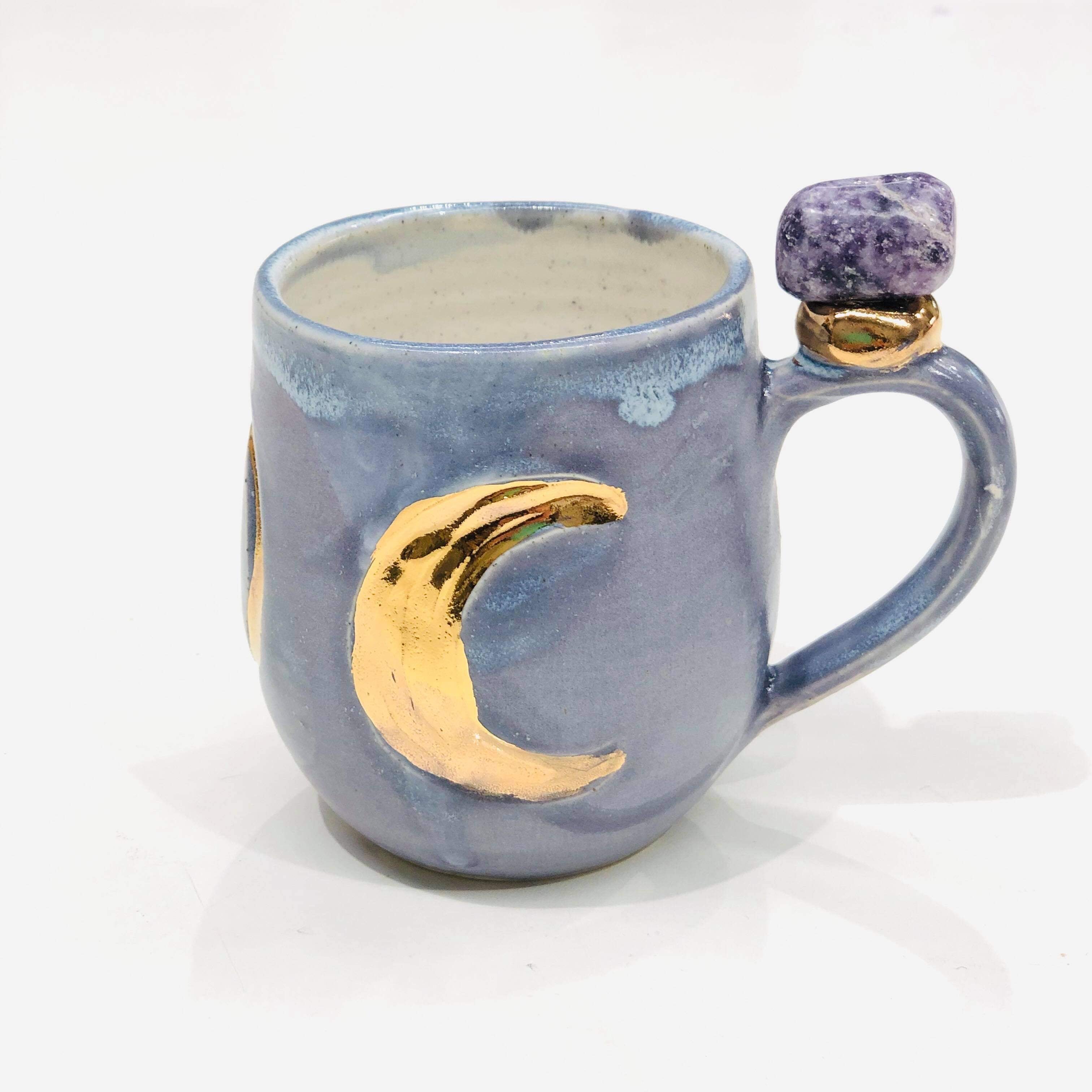 Lepidolite Crystal Mug Handmade by Carys Martin Ceramics