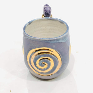 Lepidolite Crystal Mug Handmade by Carys Martin Ceramics