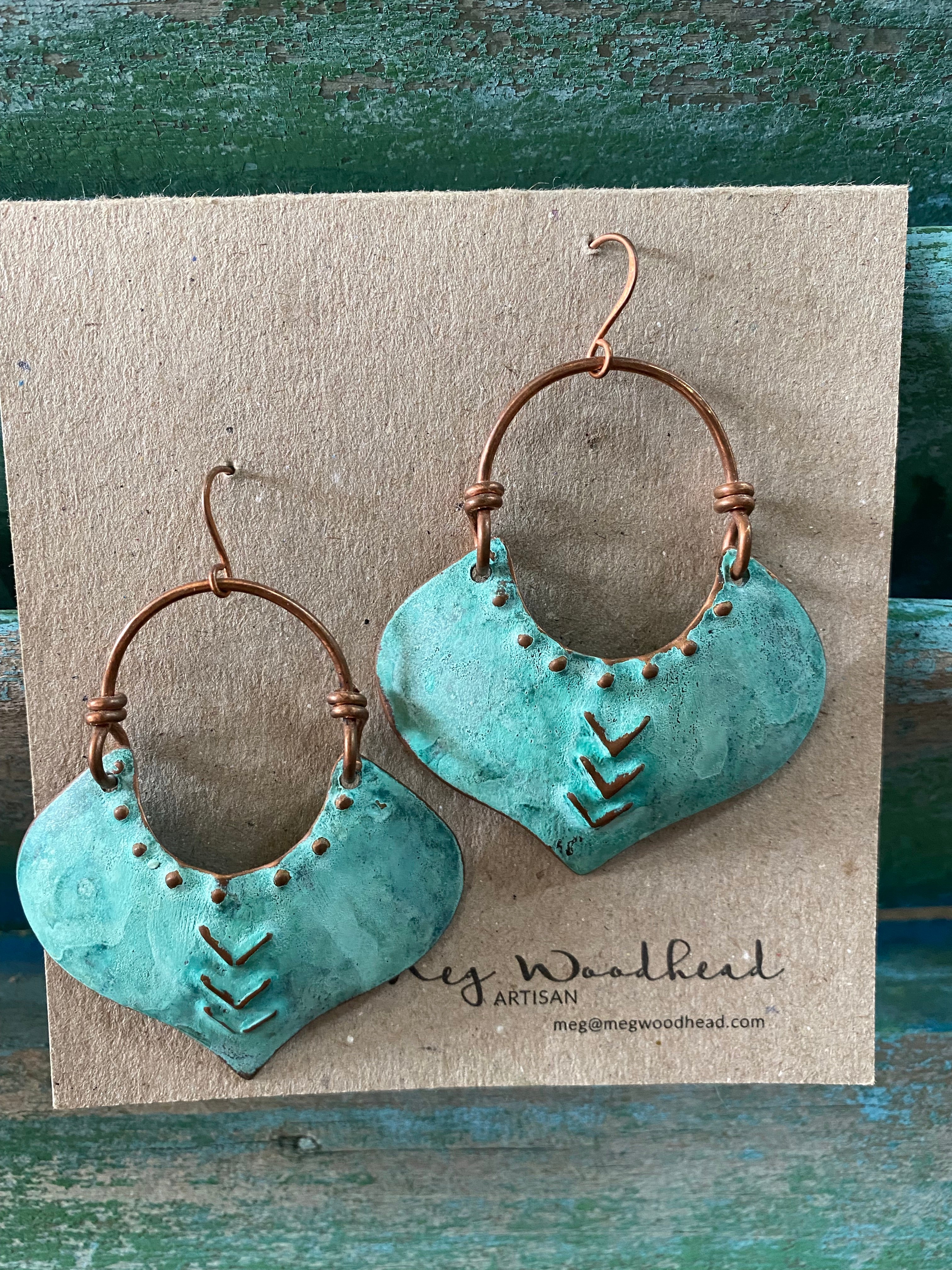 Meg Woodhead Copper Hand Crafted Earrings